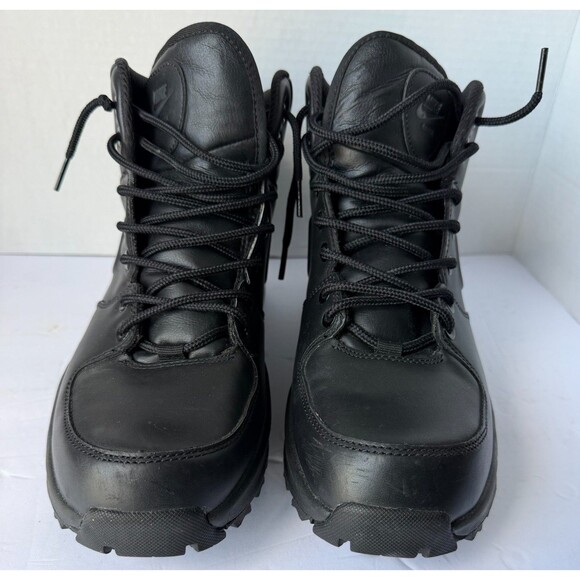 Nike Manoa Men\'s Leather Shoes - Black, Size 9 (454350-003)